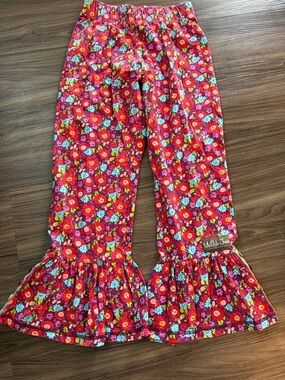 Matilda Jane Bright Red Floral Ruffle Pajama Bottoms